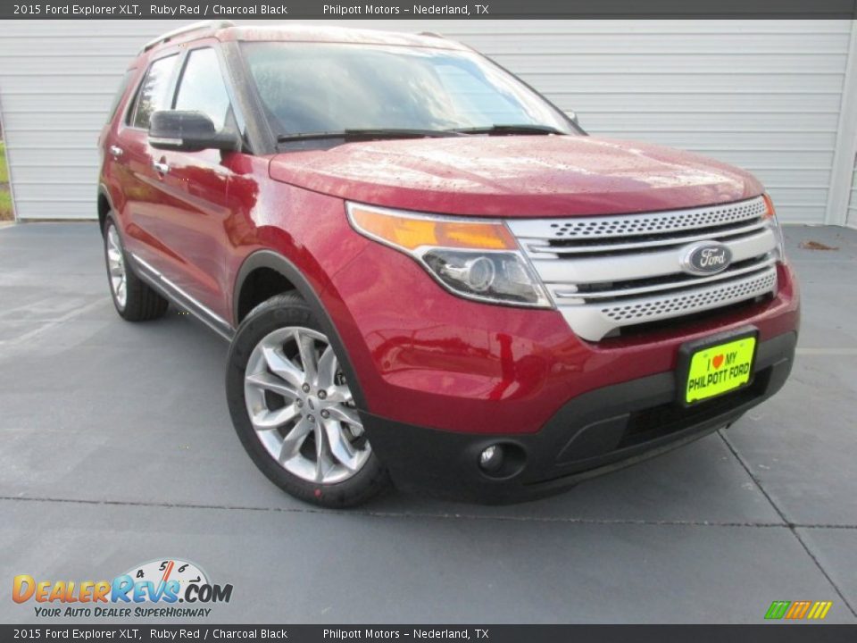 2015 Ford Explorer XLT Ruby Red / Charcoal Black Photo #2