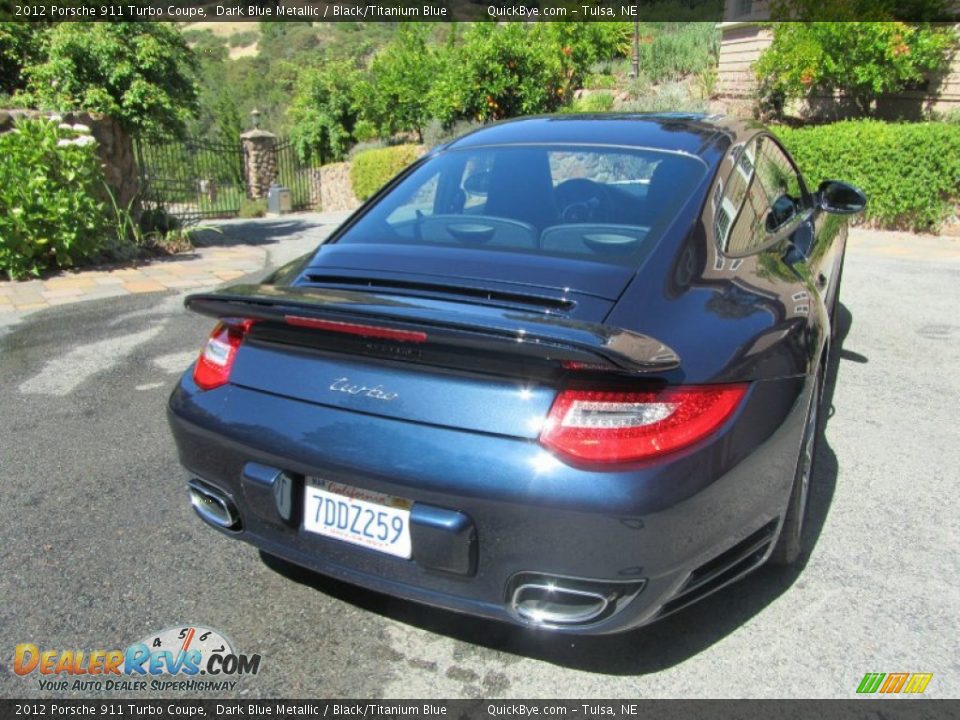 2012 Porsche 911 Turbo Coupe Dark Blue Metallic / Black/Titanium Blue Photo #11