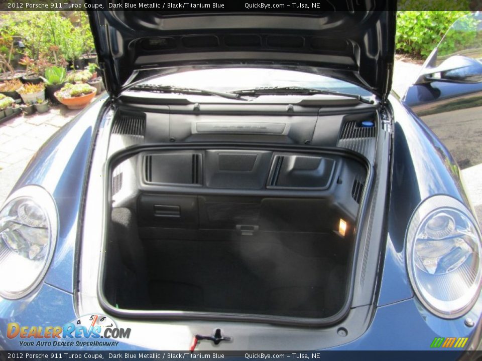 2012 Porsche 911 Turbo Coupe Dark Blue Metallic / Black/Titanium Blue Photo #21