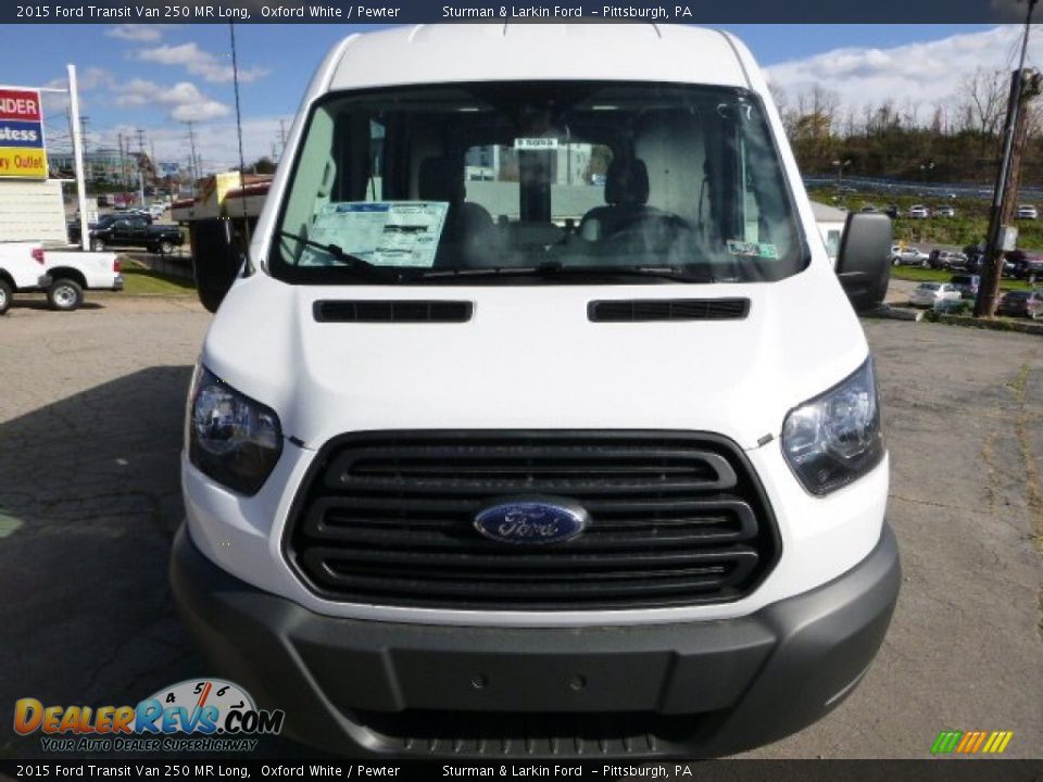 2015 Ford Transit Van 250 MR Long Oxford White / Pewter Photo #8