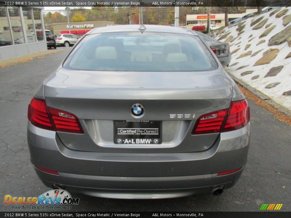2012 BMW 5 Series 535i xDrive Sedan Space Gray Metallic / Venetian Beige Photo #5