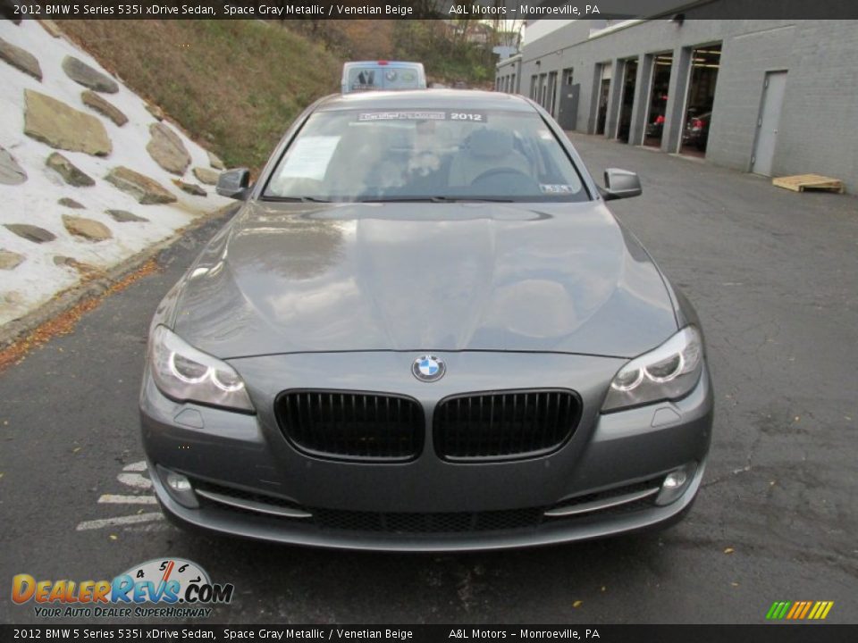 2012 BMW 5 Series 535i xDrive Sedan Space Gray Metallic / Venetian Beige Photo #8