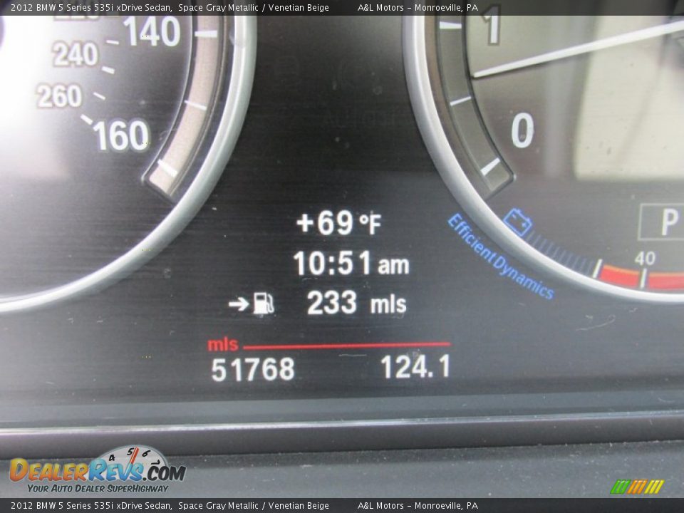 2012 BMW 5 Series 535i xDrive Sedan Space Gray Metallic / Venetian Beige Photo #20