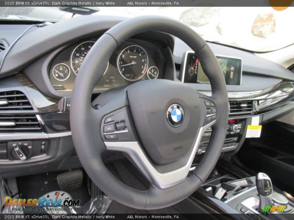 2015 BMW X5 xDrive35i Dark Graphite Metallic / Ivory White Photo #14