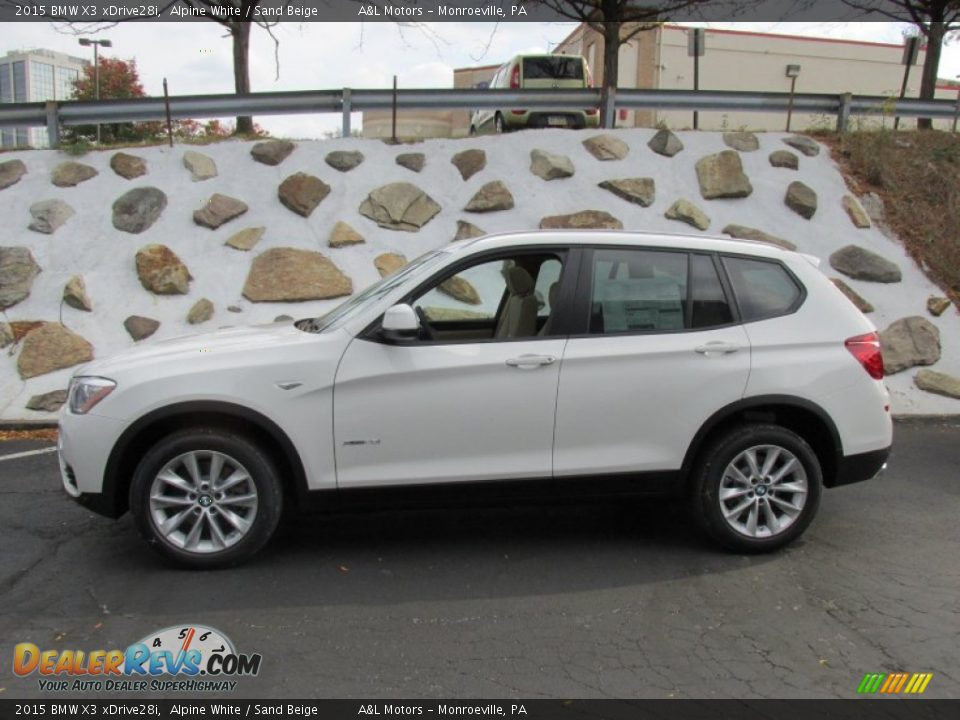 2015 BMW X3 xDrive28i Alpine White / Sand Beige Photo #2