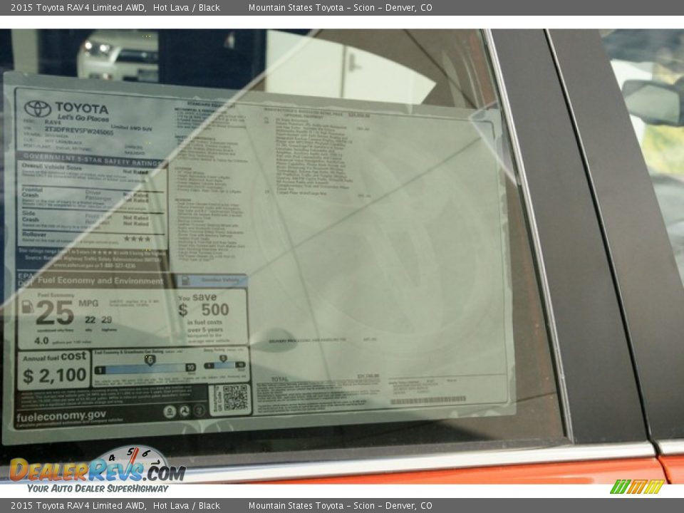 2015 Toyota RAV4 Limited AWD Hot Lava / Black Photo #10