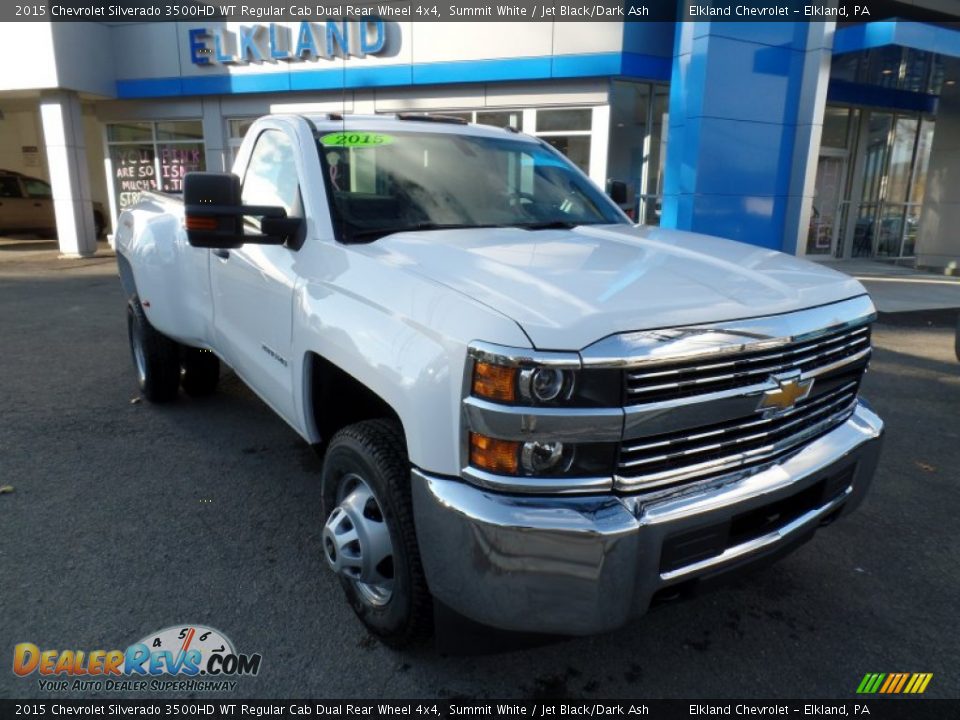 2015 Chevrolet Silverado 3500HD WT Regular Cab Dual Rear Wheel 4x4 Summit White / Jet Black/Dark Ash Photo #1