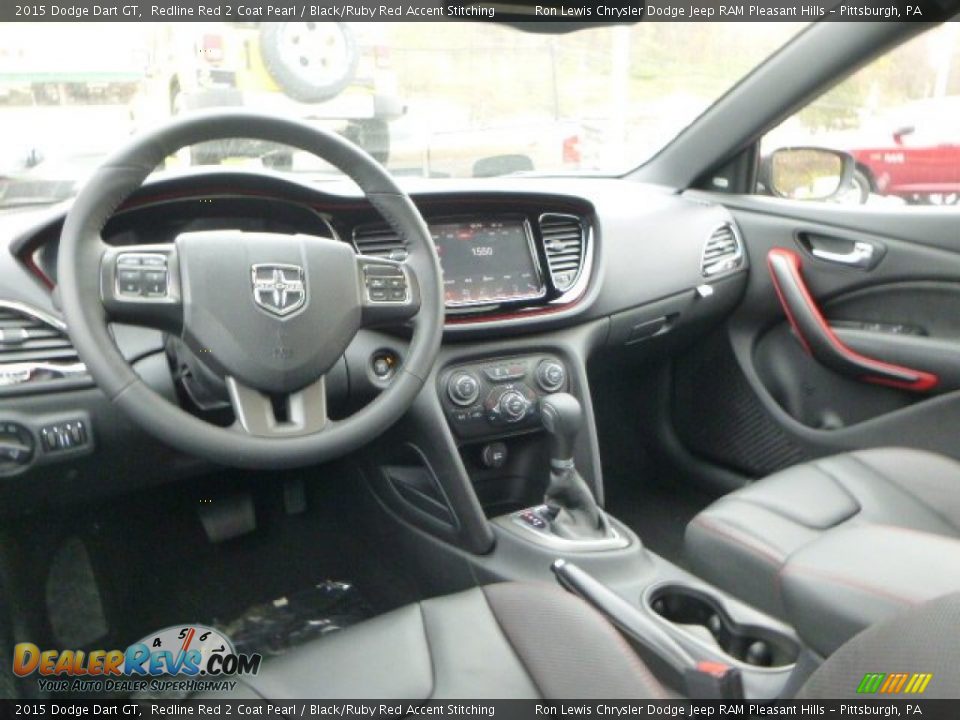 2015 Dodge Dart GT Redline Red 2 Coat Pearl / Black/Ruby Red Accent Stitching Photo #14