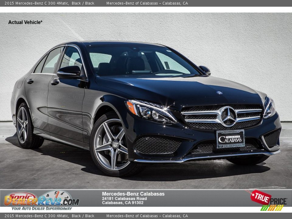 2015 Mercedes-Benz C 300 4Matic Black / Black Photo #1