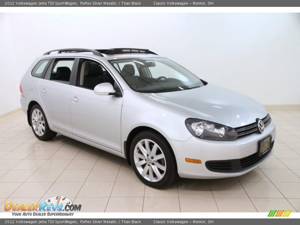 2012 Volkswagen Jetta TDI SportWagen Reflex Silver Metallic / Titan Black Photo #1