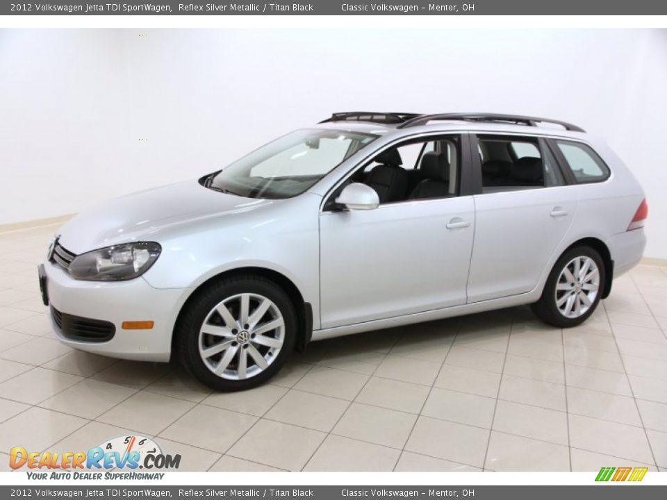 2012 Volkswagen Jetta TDI SportWagen Reflex Silver Metallic / Titan Black Photo #3