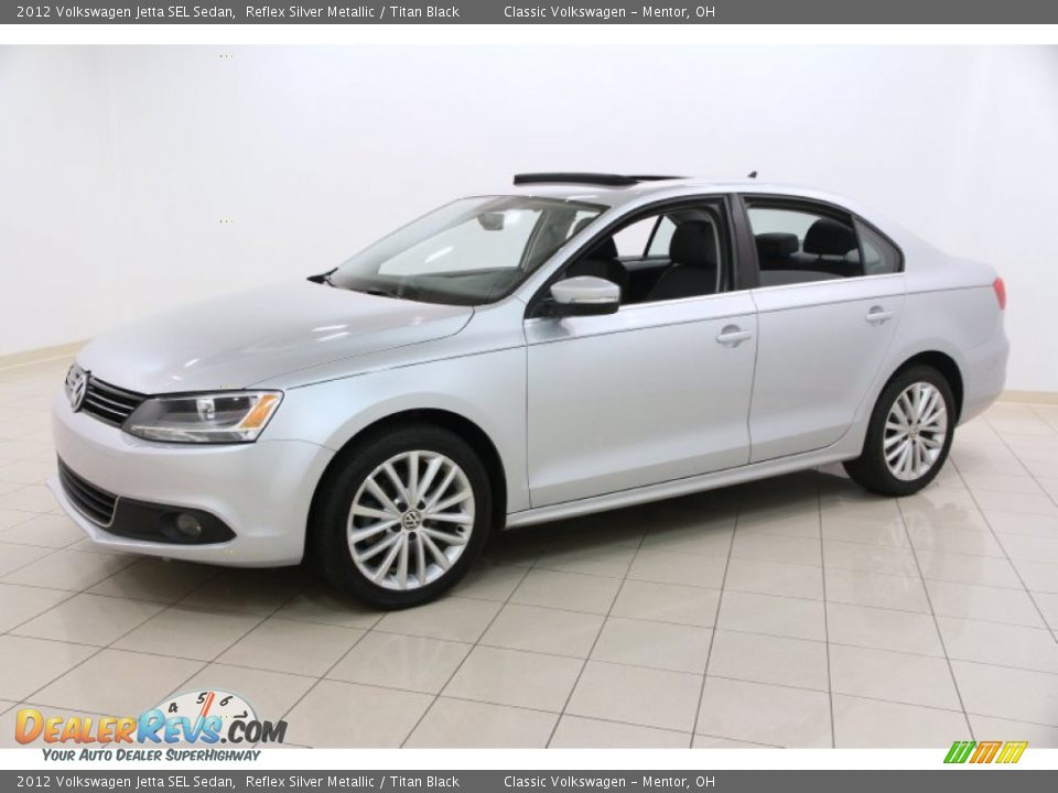 2012 Volkswagen Jetta SEL Sedan Reflex Silver Metallic / Titan Black Photo #3