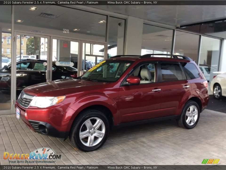 2010 Subaru Forester 2.5 X Premium Camellia Red Pearl / Platinum Photo #1