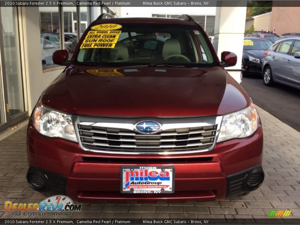 2010 Subaru Forester 2.5 X Premium Camellia Red Pearl / Platinum Photo #2