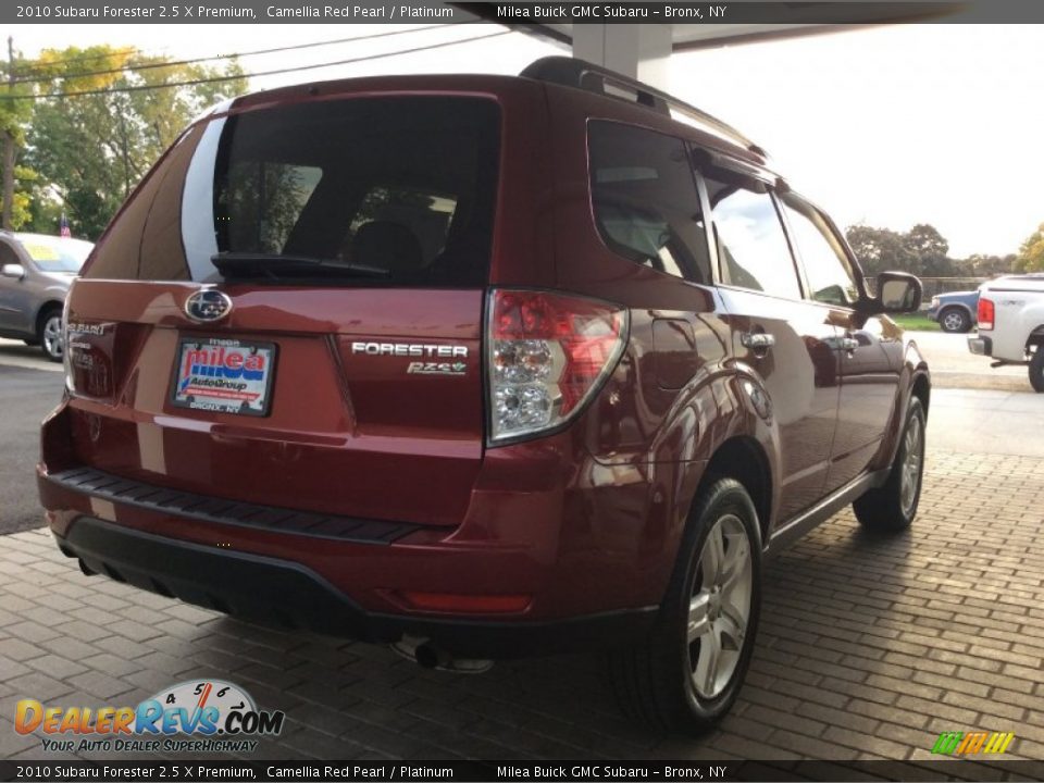 2010 Subaru Forester 2.5 X Premium Camellia Red Pearl / Platinum Photo #6