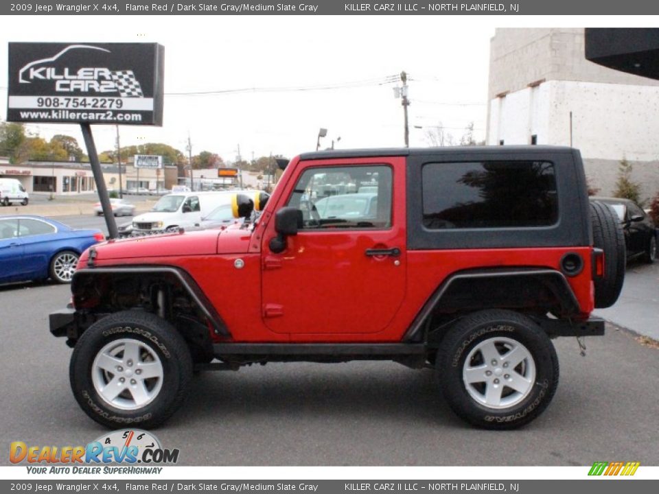 2009 Jeep Wrangler X 4x4 Flame Red / Dark Slate Gray/Medium Slate Gray Photo #4