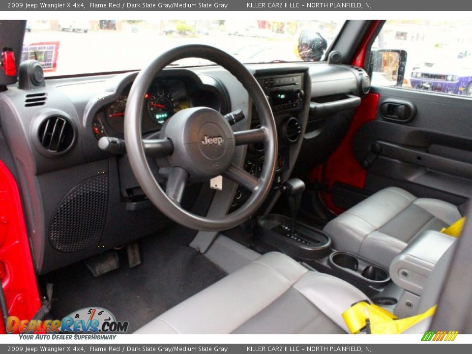 2009 Jeep Wrangler X 4x4 Flame Red / Dark Slate Gray/Medium Slate Gray Photo #15