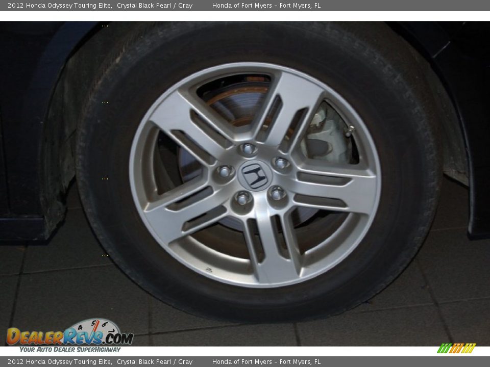 2012 Honda Odyssey Touring Elite Crystal Black Pearl / Gray Photo #4