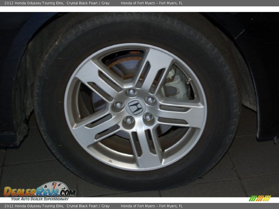 2012 Honda Odyssey Touring Elite Crystal Black Pearl / Gray Photo #5