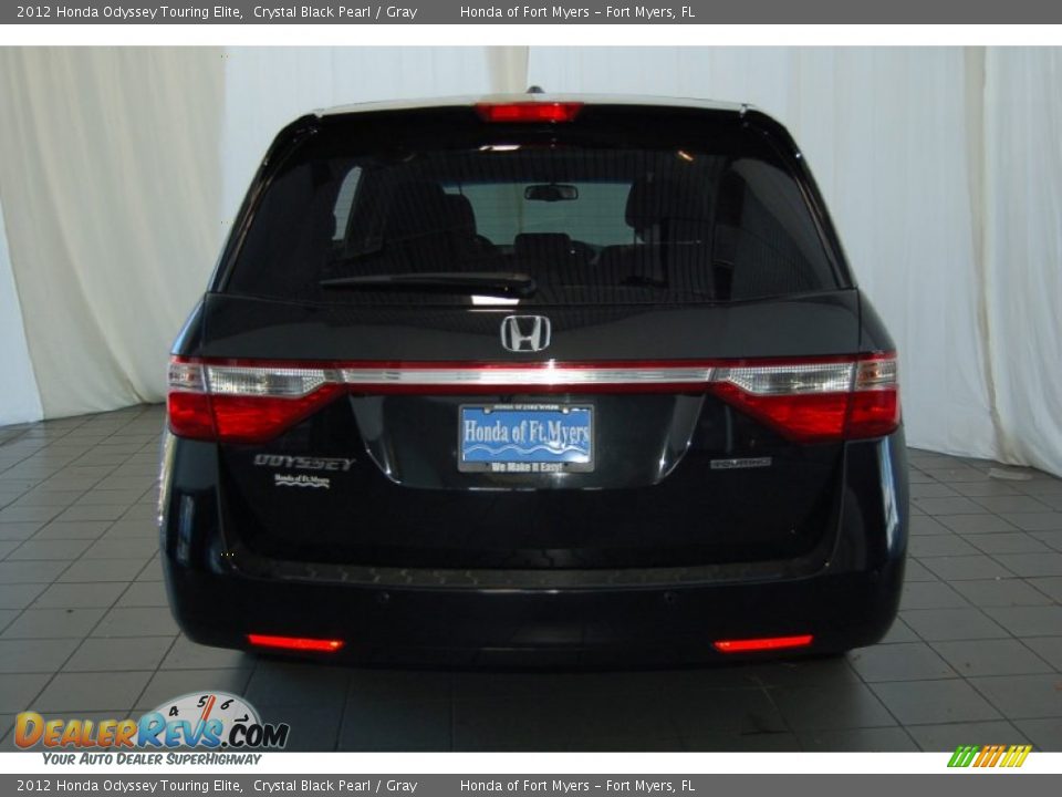 2012 Honda Odyssey Touring Elite Crystal Black Pearl / Gray Photo #7