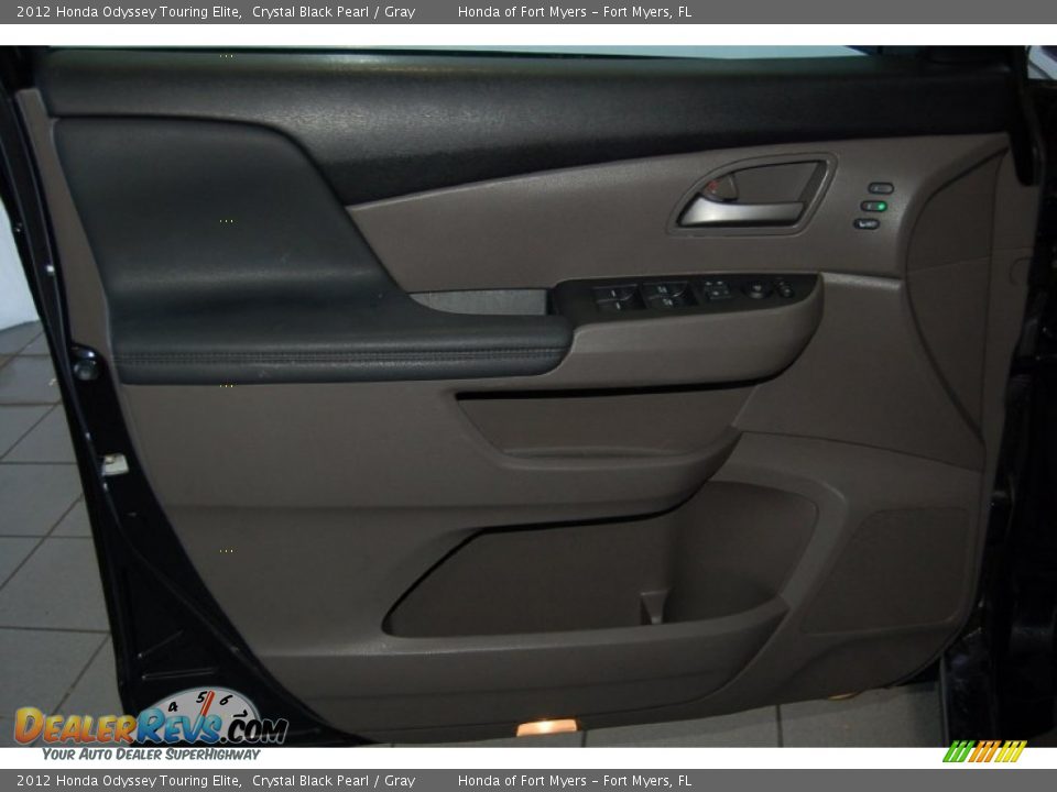 2012 Honda Odyssey Touring Elite Crystal Black Pearl / Gray Photo #12