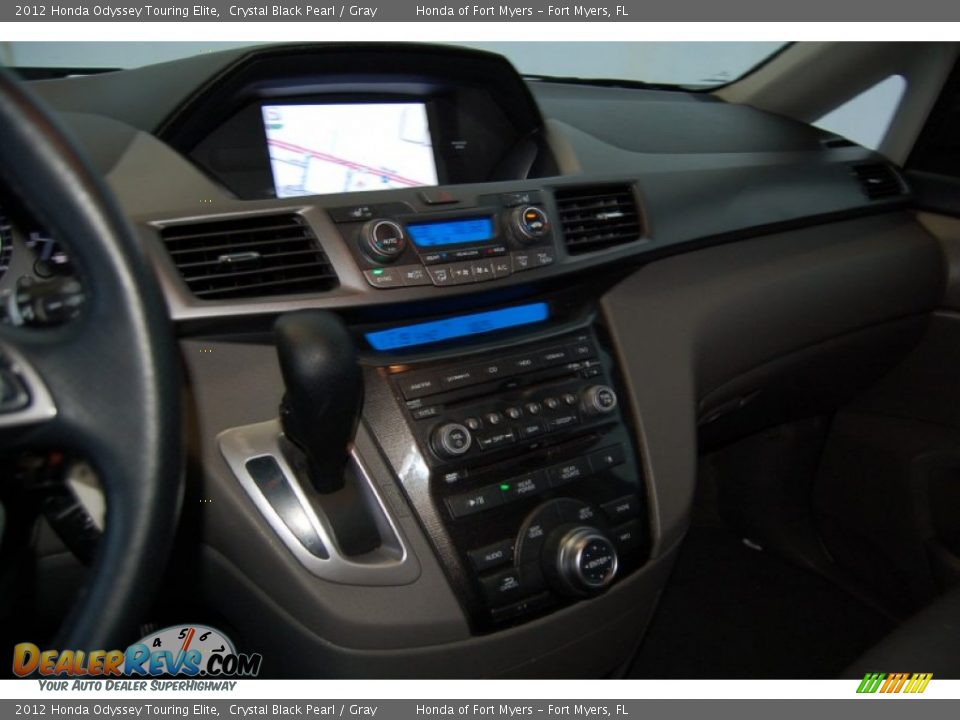 2012 Honda Odyssey Touring Elite Crystal Black Pearl / Gray Photo #16