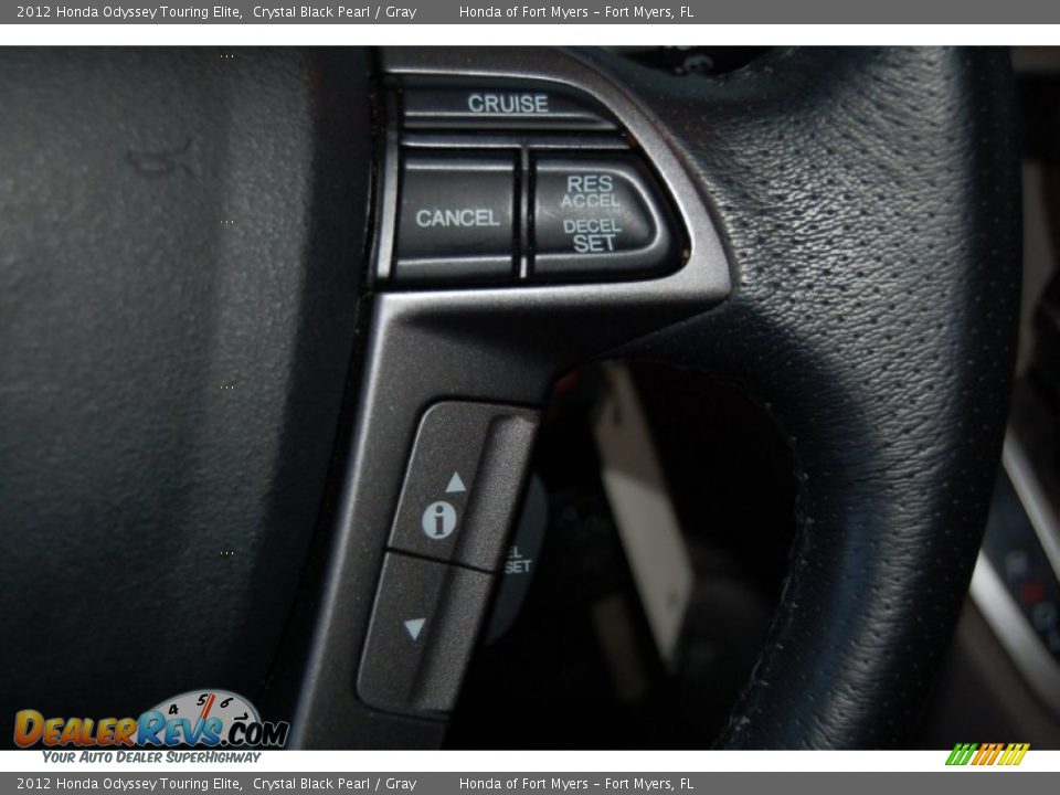 2012 Honda Odyssey Touring Elite Crystal Black Pearl / Gray Photo #23