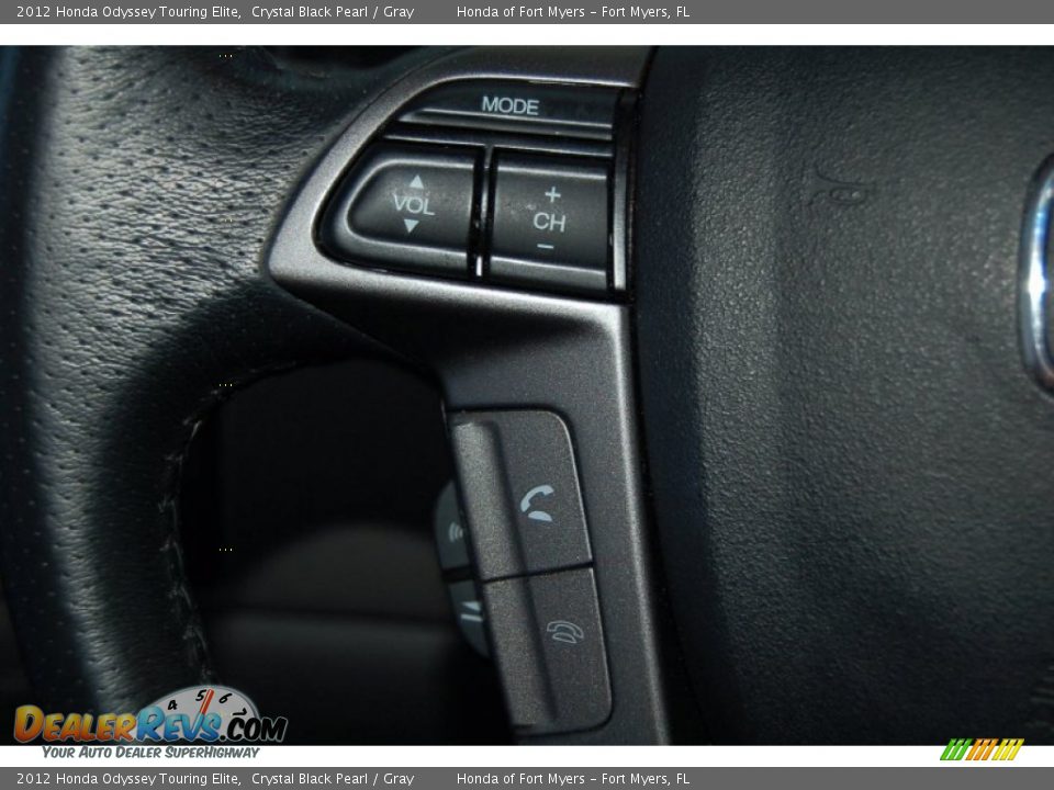 2012 Honda Odyssey Touring Elite Crystal Black Pearl / Gray Photo #24