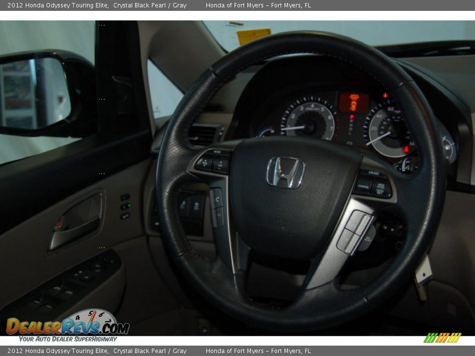 2012 Honda Odyssey Touring Elite Crystal Black Pearl / Gray Photo #29