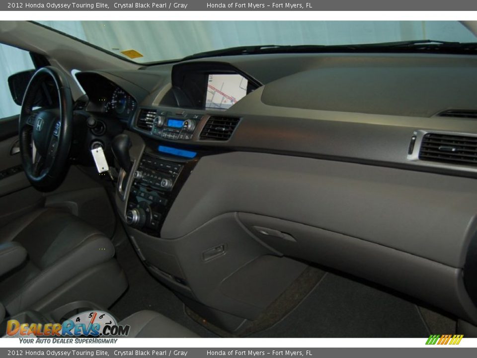 2012 Honda Odyssey Touring Elite Crystal Black Pearl / Gray Photo #34