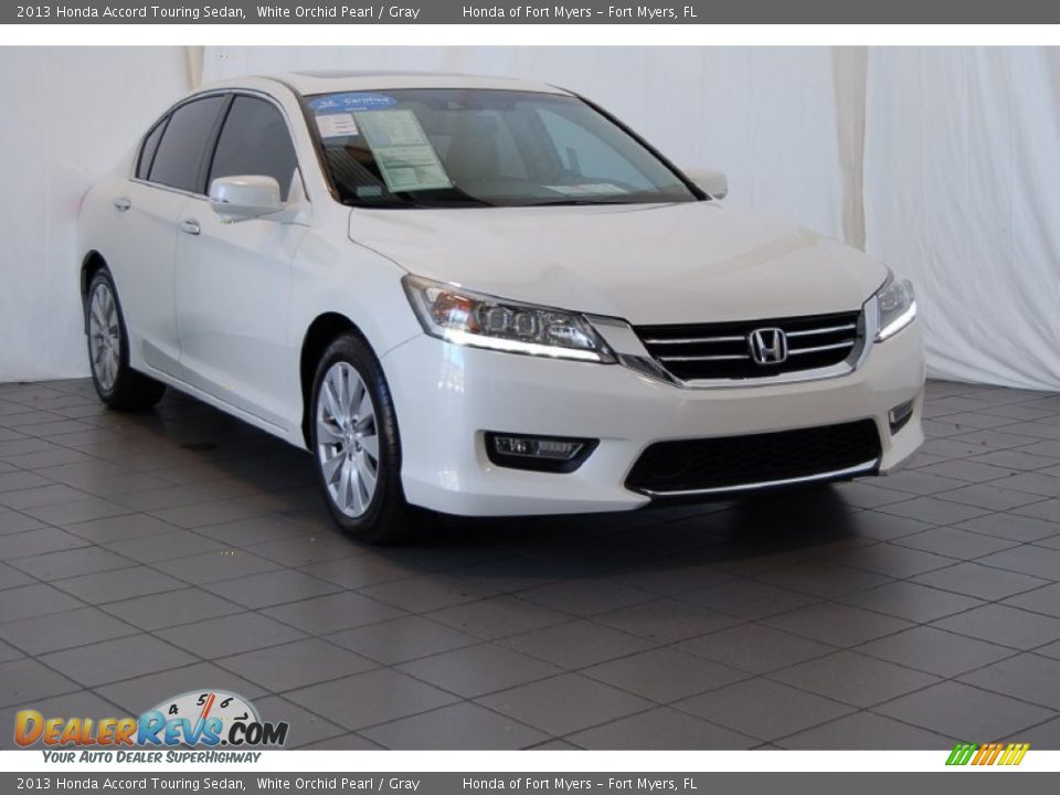 2013 Honda Accord Touring Sedan White Orchid Pearl / Gray Photo #1