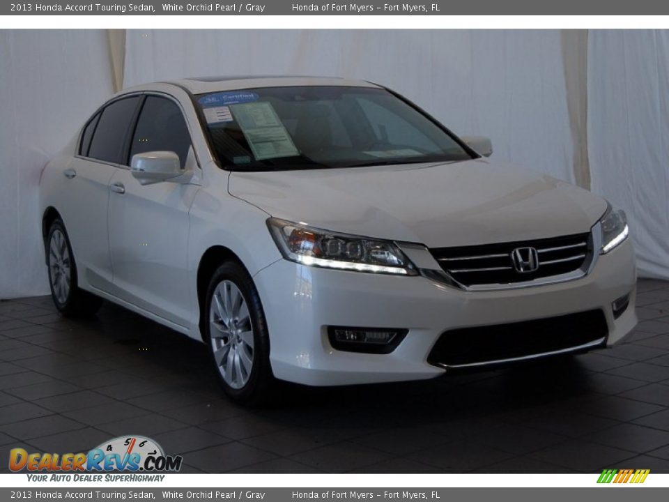 2013 Honda Accord Touring Sedan White Orchid Pearl / Gray Photo #2