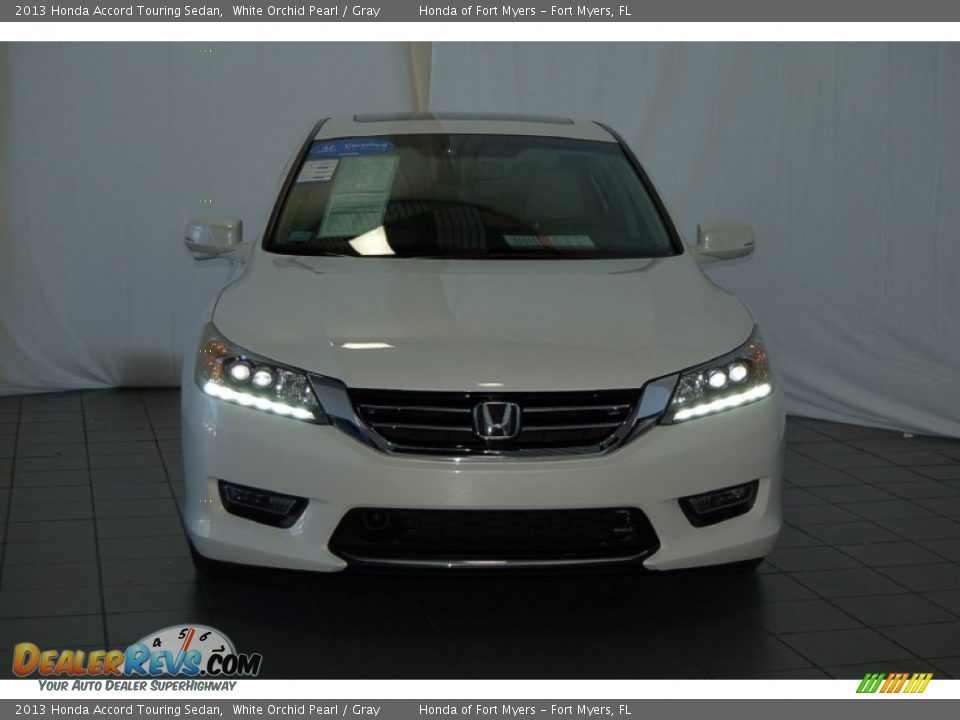 2013 Honda Accord Touring Sedan White Orchid Pearl / Gray Photo #3
