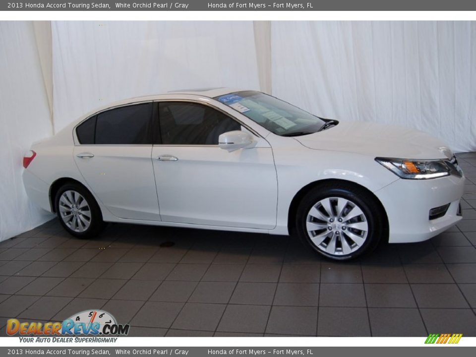2013 Honda Accord Touring Sedan White Orchid Pearl / Gray Photo #6