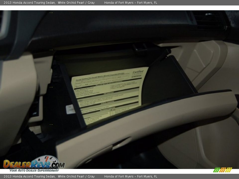 2013 Honda Accord Touring Sedan White Orchid Pearl / Gray Photo #20