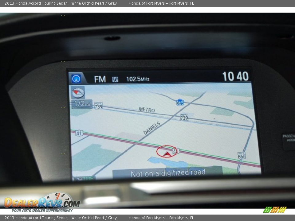 2013 Honda Accord Touring Sedan White Orchid Pearl / Gray Photo #24