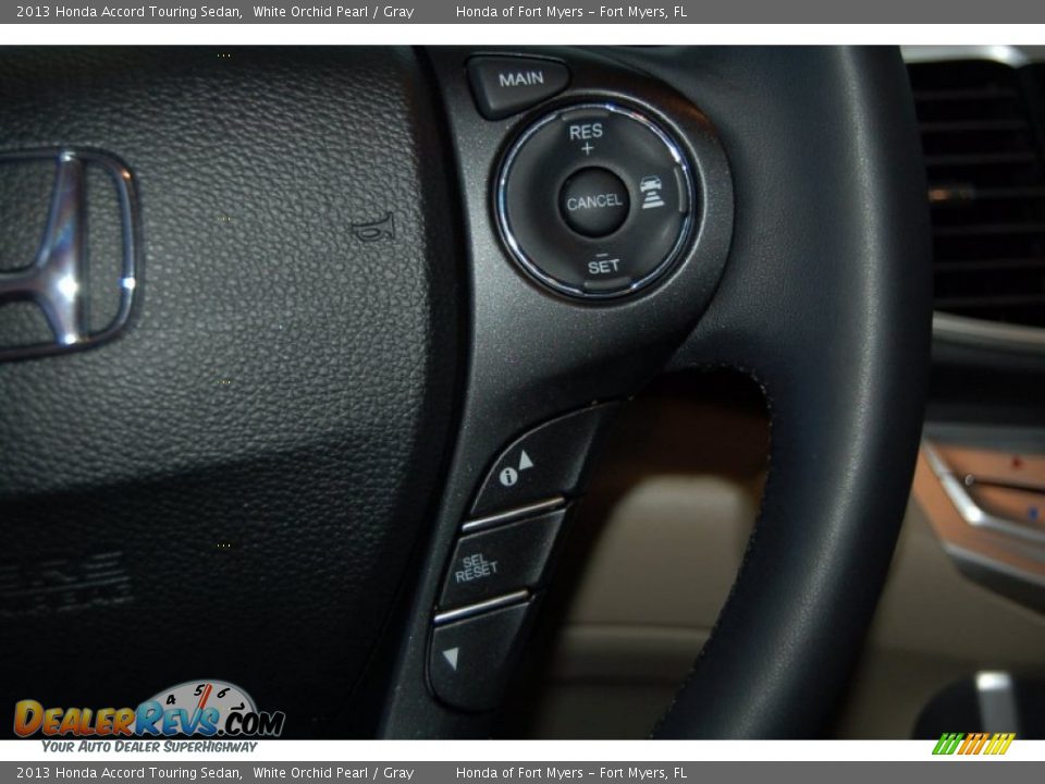 2013 Honda Accord Touring Sedan White Orchid Pearl / Gray Photo #27