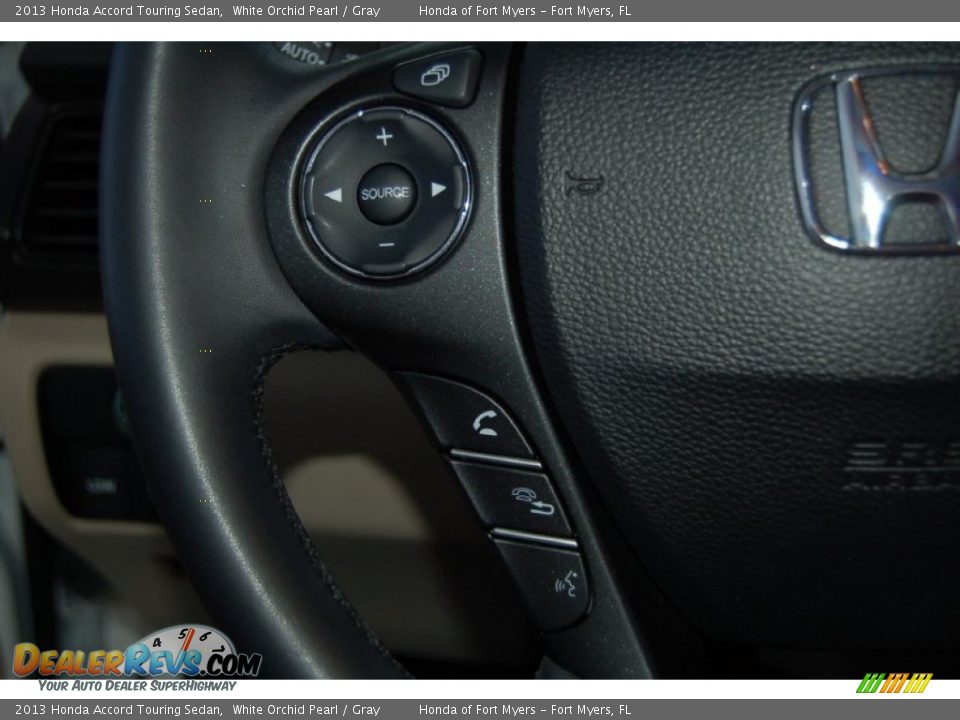 2013 Honda Accord Touring Sedan White Orchid Pearl / Gray Photo #28