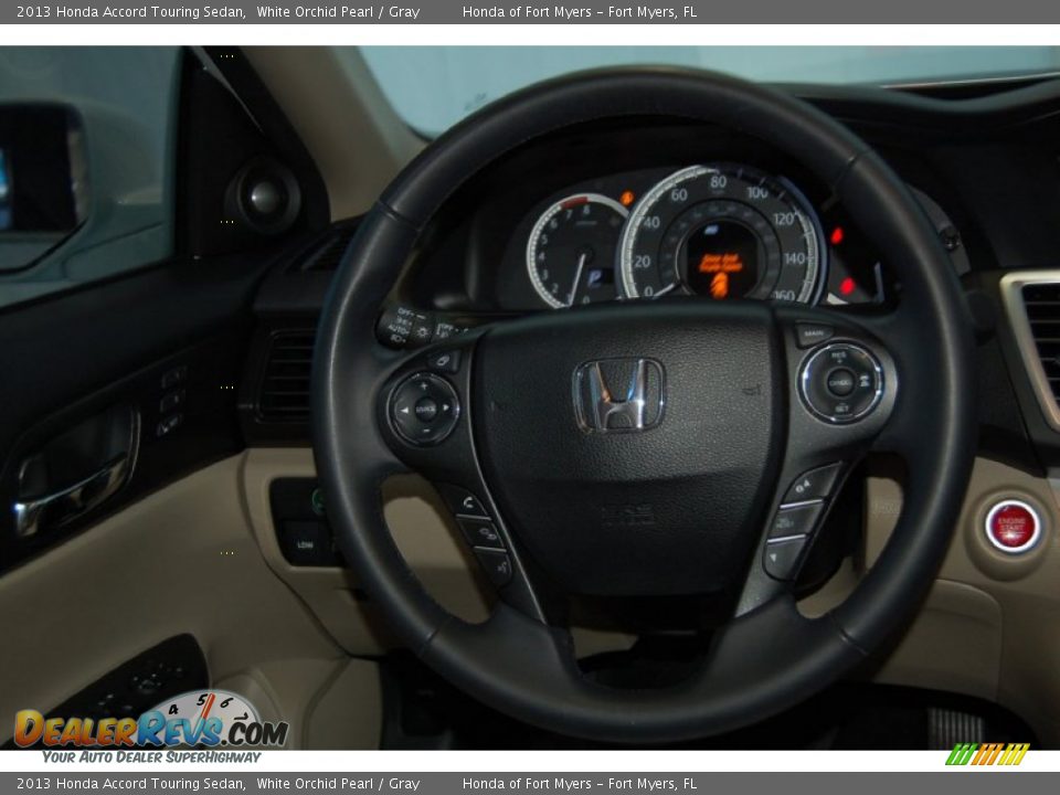 2013 Honda Accord Touring Sedan White Orchid Pearl / Gray Photo #34