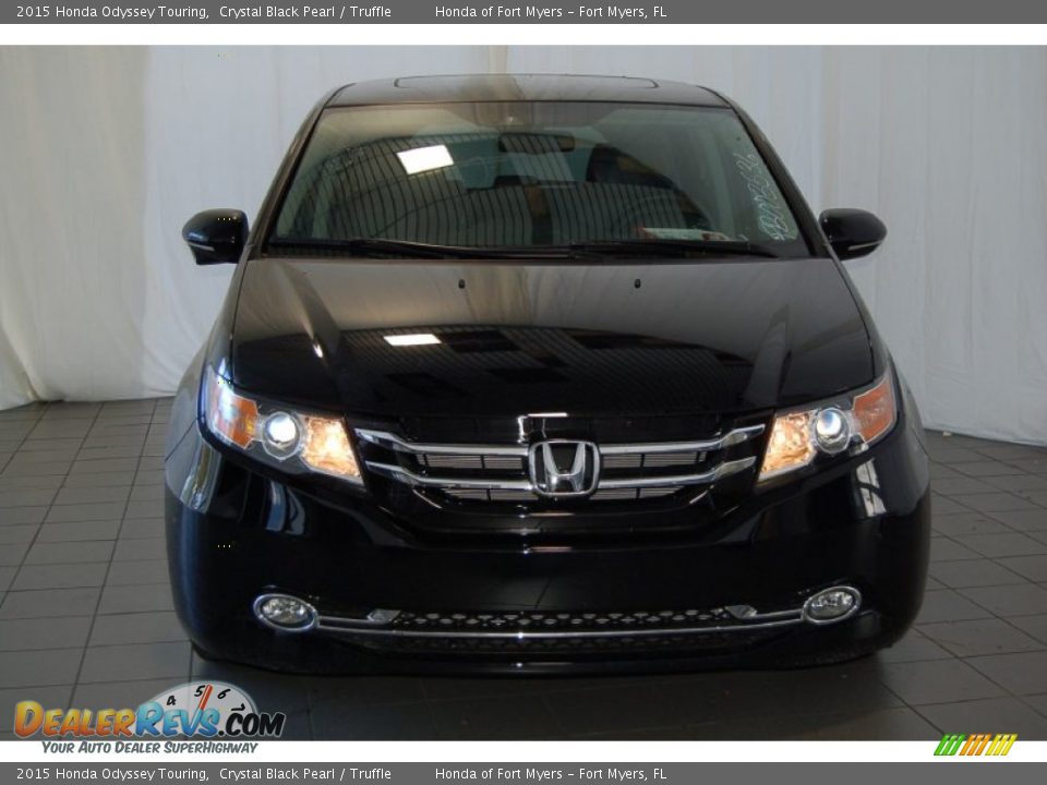 2015 Honda Odyssey Touring Crystal Black Pearl / Truffle Photo #3