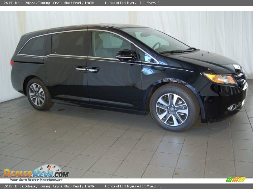2015 Honda Odyssey Touring Crystal Black Pearl / Truffle Photo #5