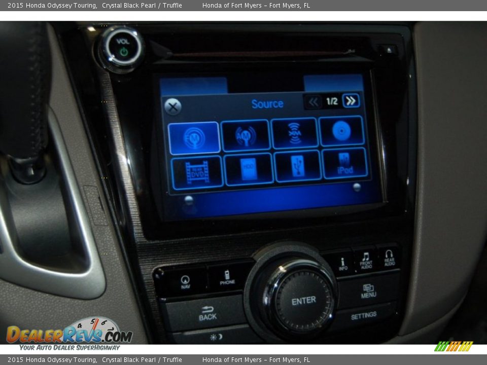2015 Honda Odyssey Touring Crystal Black Pearl / Truffle Photo #17