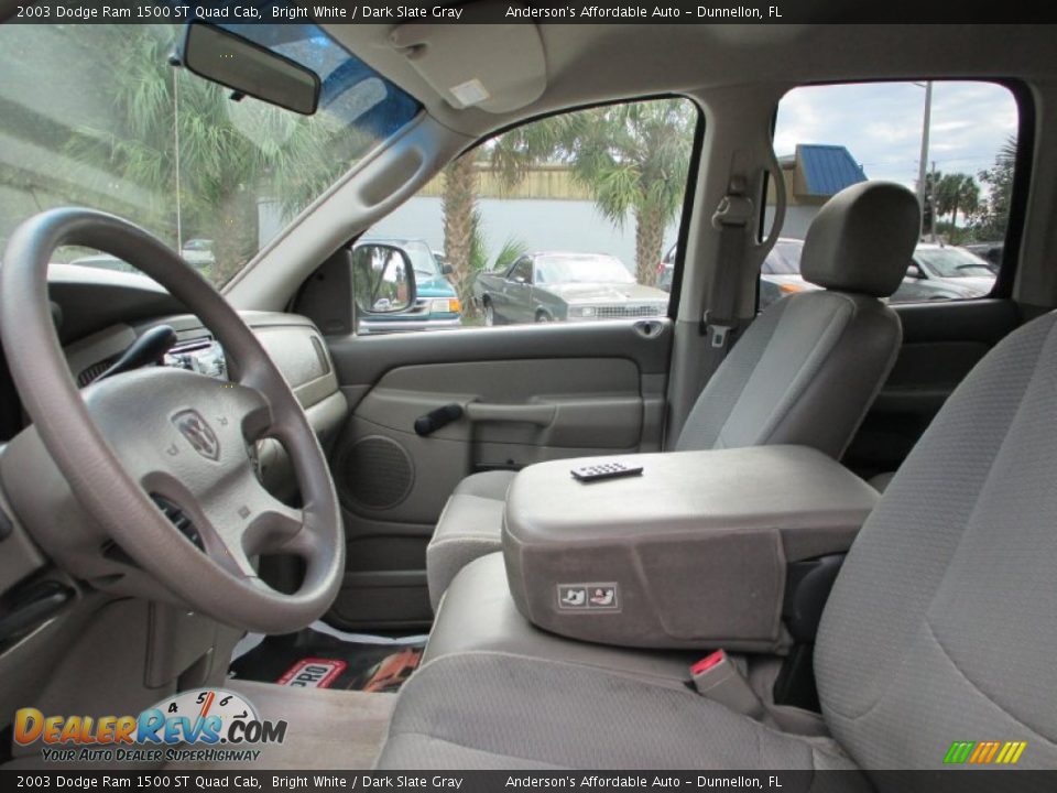 2003 Dodge Ram 1500 ST Quad Cab Bright White / Dark Slate Gray Photo #11