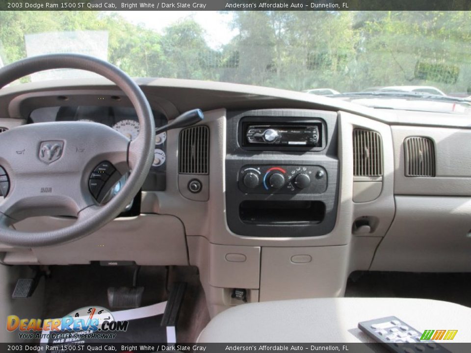 2003 Dodge Ram 1500 ST Quad Cab Bright White / Dark Slate Gray Photo #12
