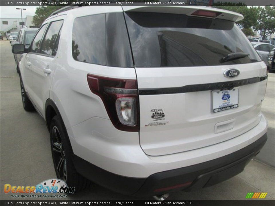 2015 Ford Explorer Sport 4WD White Platinum / Sport Charcoal Black/Sienna Photo #2