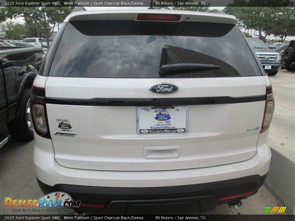 2015 Ford Explorer Sport 4WD White Platinum / Sport Charcoal Black/Sienna Photo #4