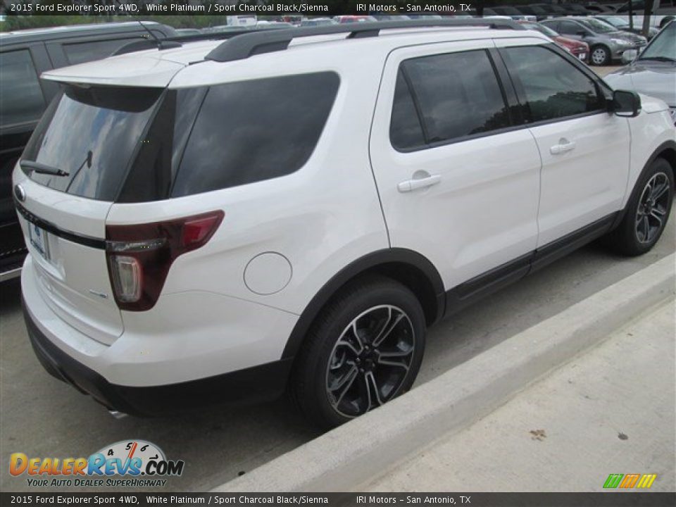 2015 Ford Explorer Sport 4WD White Platinum / Sport Charcoal Black/Sienna Photo #5