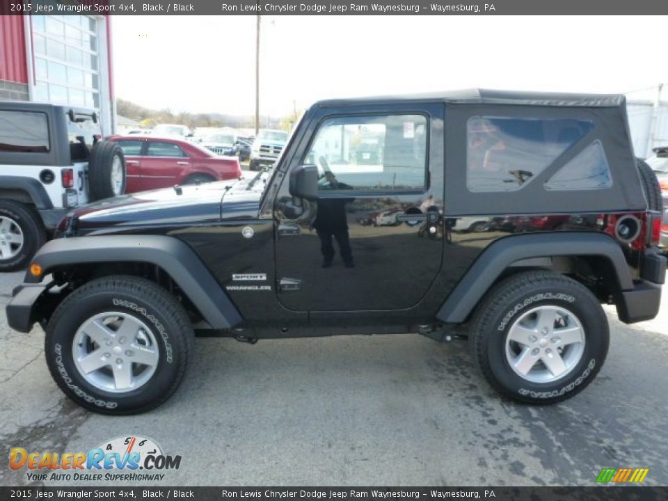 2015 Jeep Wrangler Sport 4x4 Black / Black Photo #2