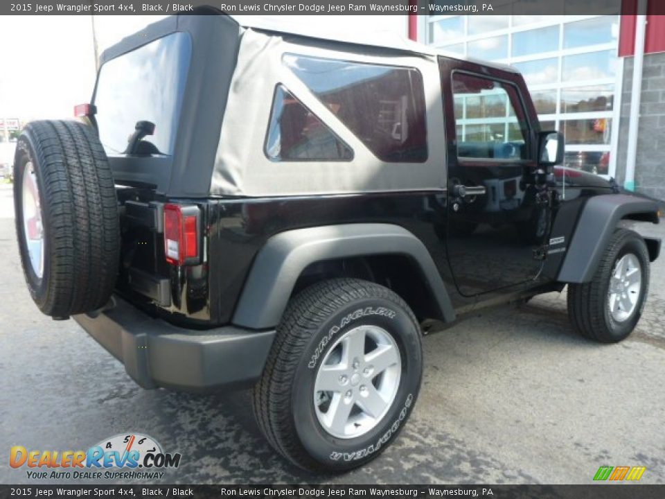 2015 Jeep Wrangler Sport 4x4 Black / Black Photo #3