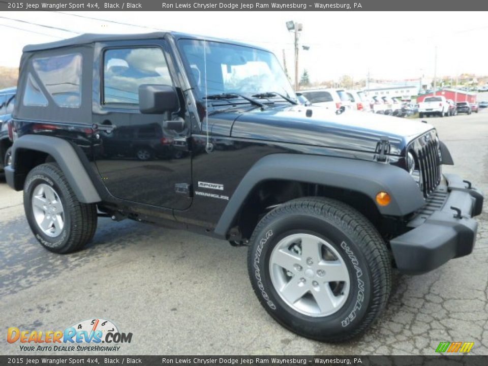2015 Jeep Wrangler Sport 4x4 Black / Black Photo #7